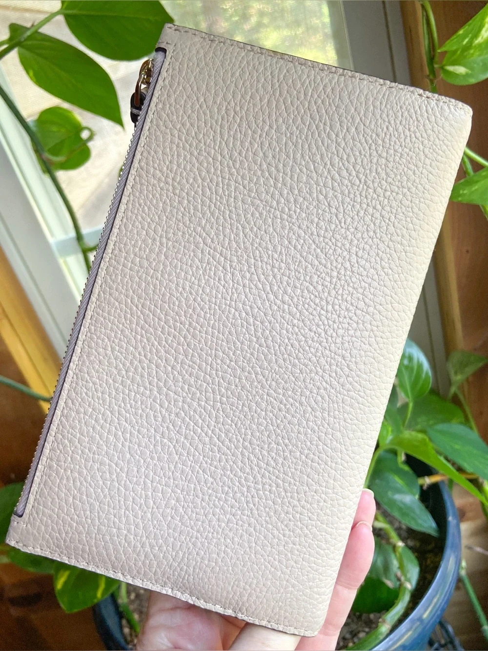 kate spade Two-Tone Pebbled Leather Wallet — Blush Pink & Cream Vanilla Girl